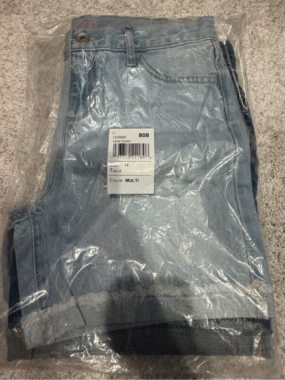 Light Wash Denim Shorts - Multi